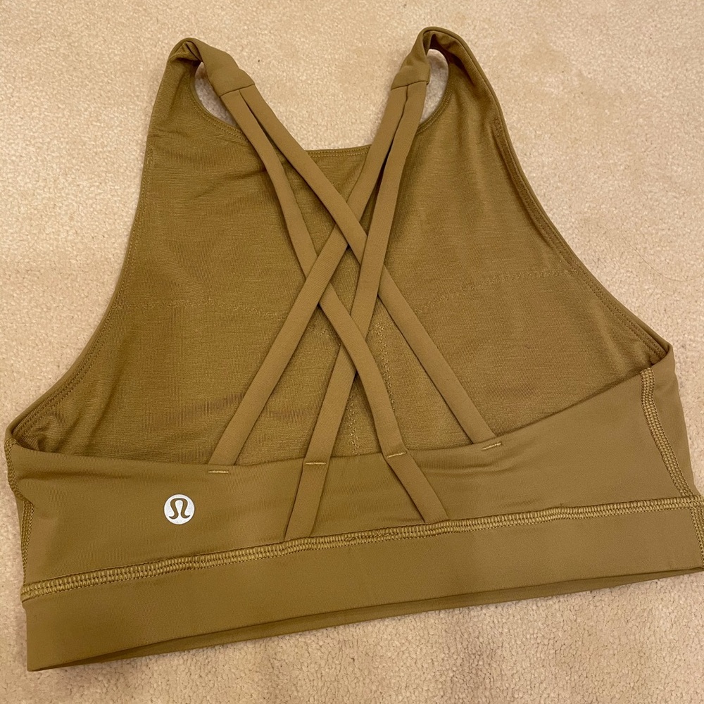 Lululemon high neck sports bra. Size 4. Olive.